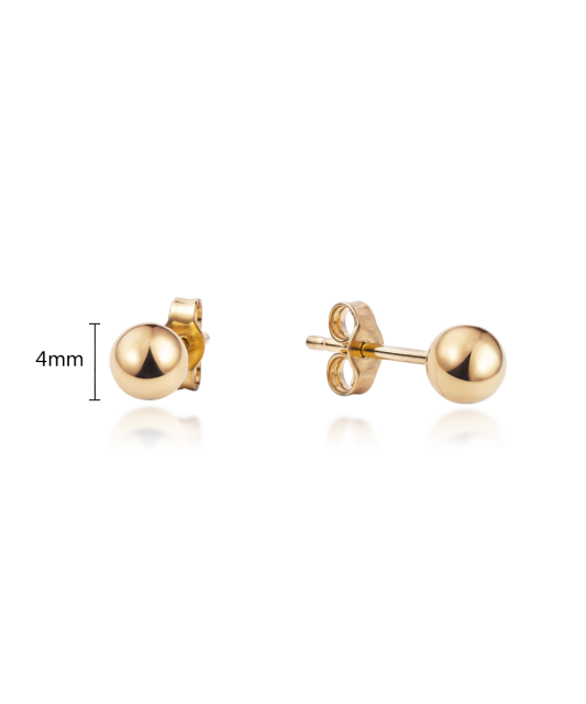 Gold earrings 4mm