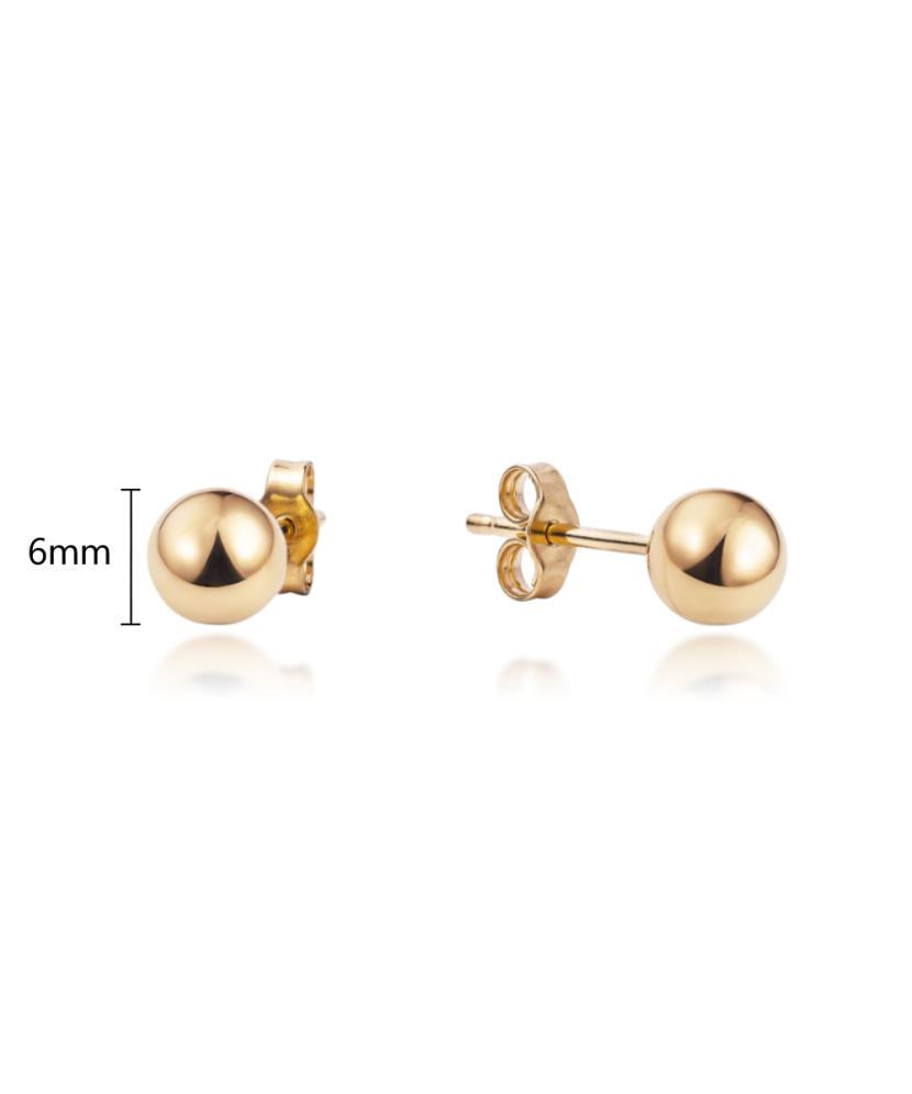 Gold earrings 6mm