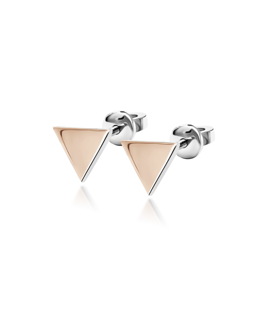 Позолоченные серьги из серебра "Треугольник"