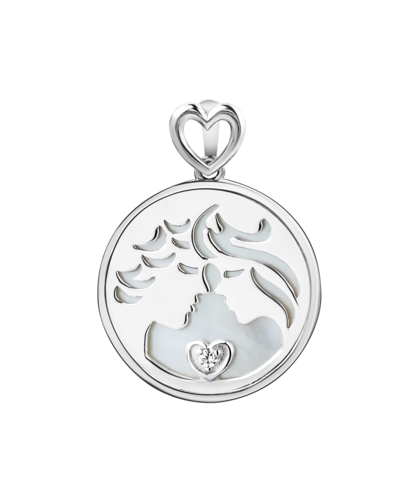 Sterling silver pendant with zirconium "Pora"