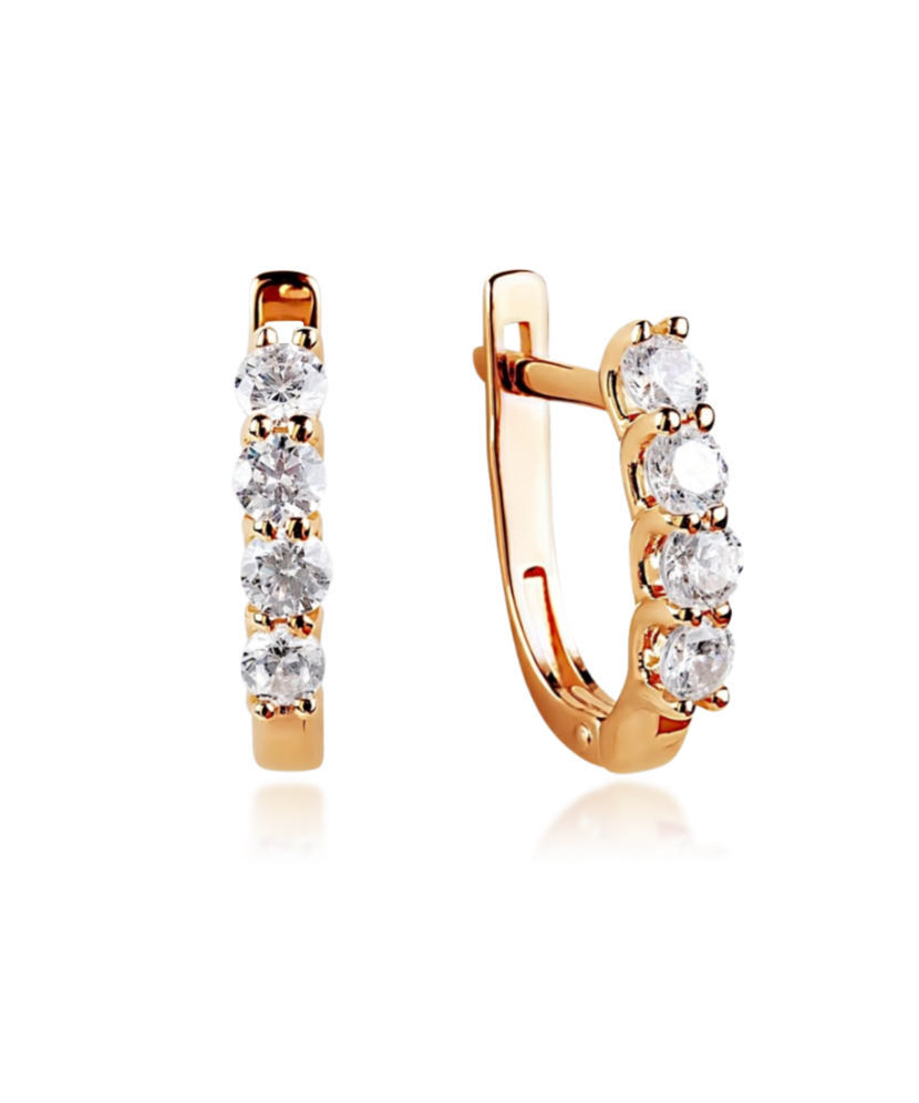 Gold earrings with crystals Gold earrings with crystals