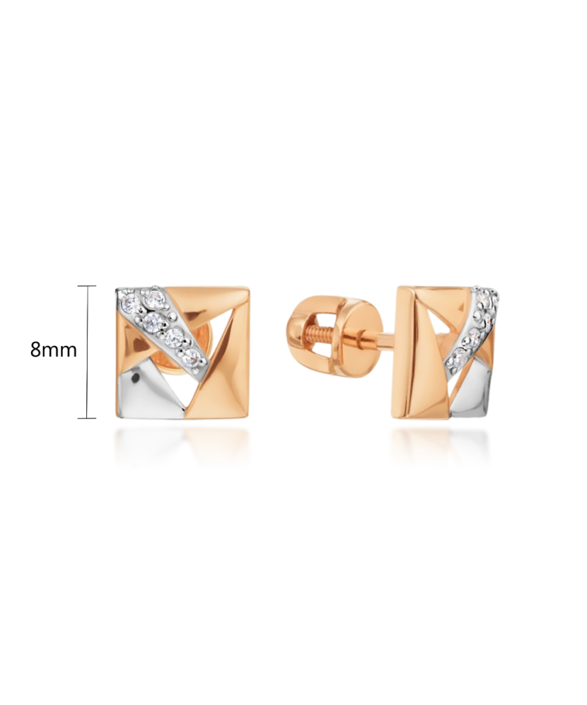 Золотые серьги с цирконами Золотые серьги с цирконами