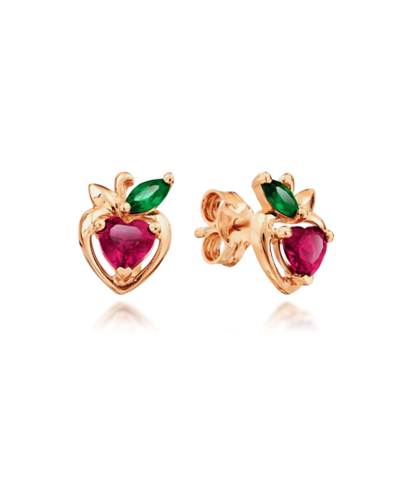 Золотые серьги с цирконами Золотые серьги с цирконами