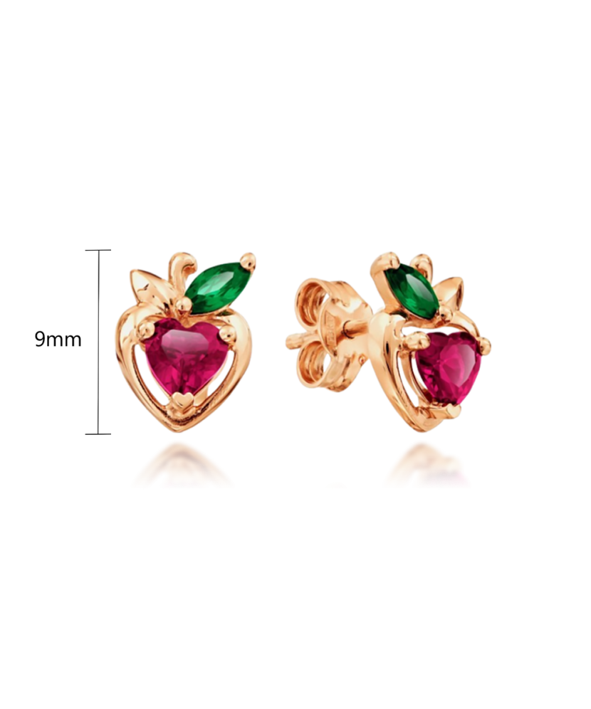 Gold earrings with zircons