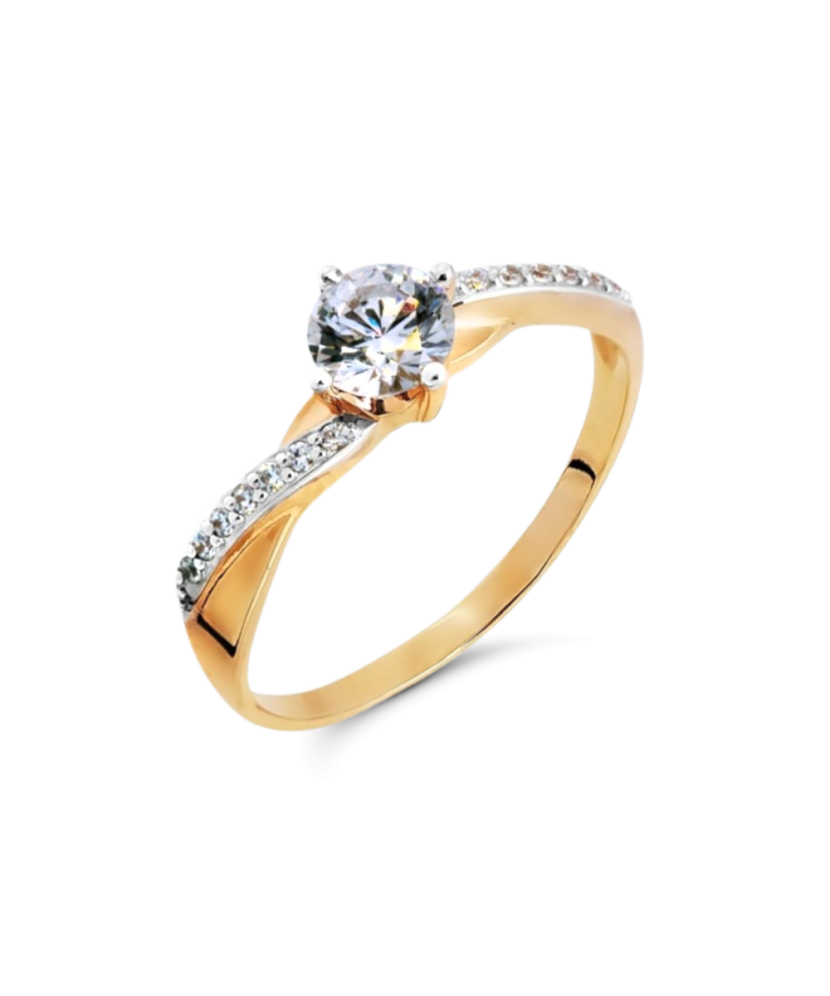 Золотое кольцо с кристаллами