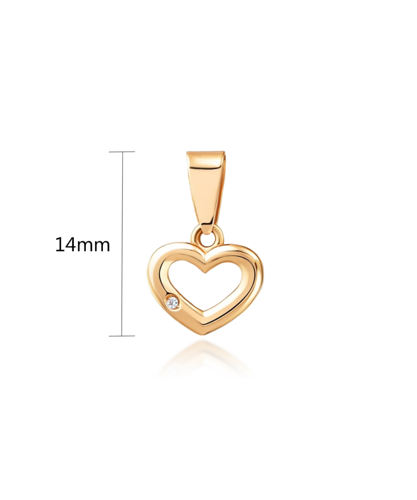 Gold pendant with zirconium "heart"