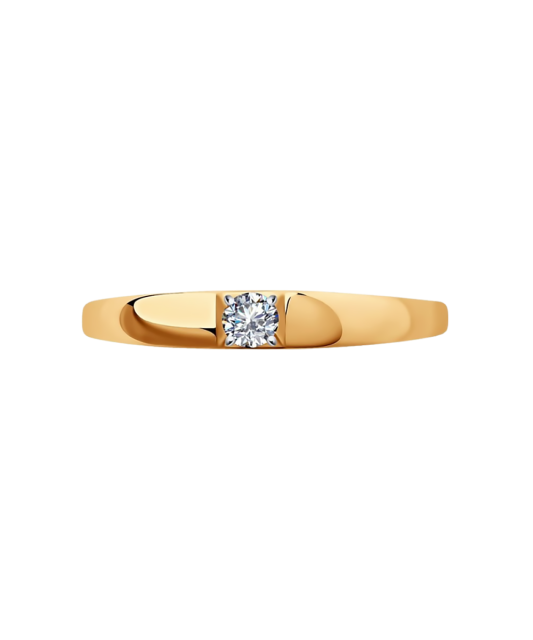 Gold ring with zircons