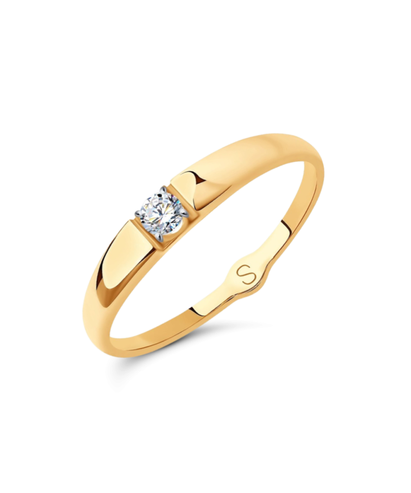 Gold ring with zircons