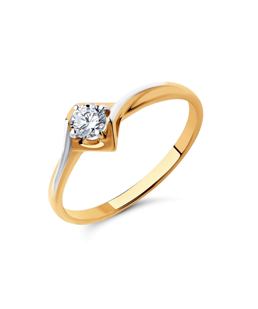 Gold ring with zircons