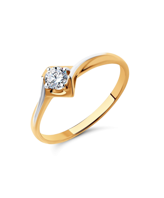 Gold ring with zircons