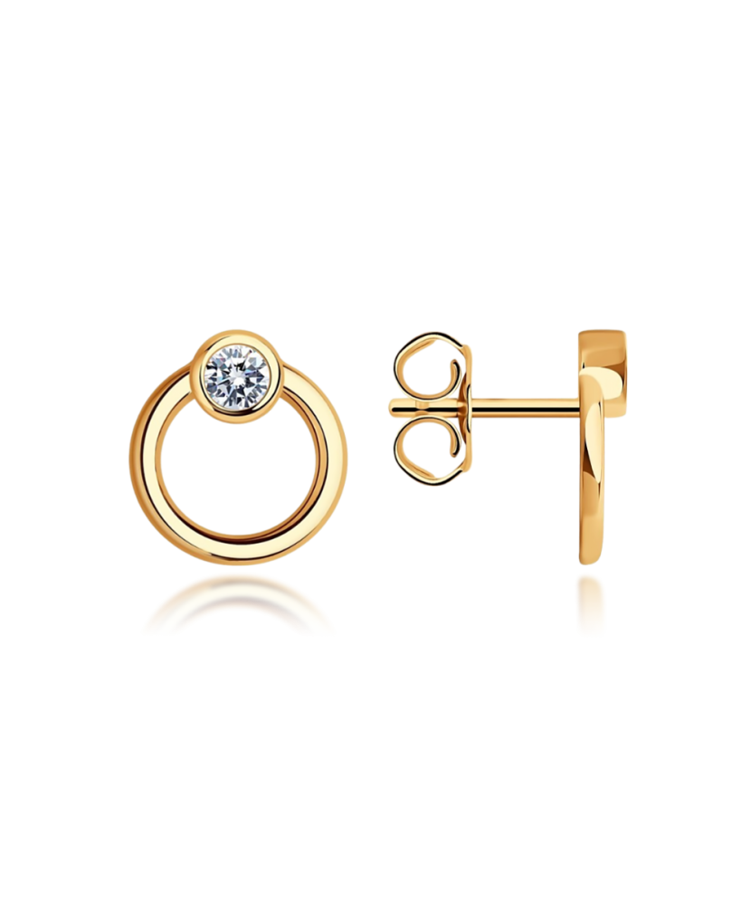 Золотые серьги с цирконом