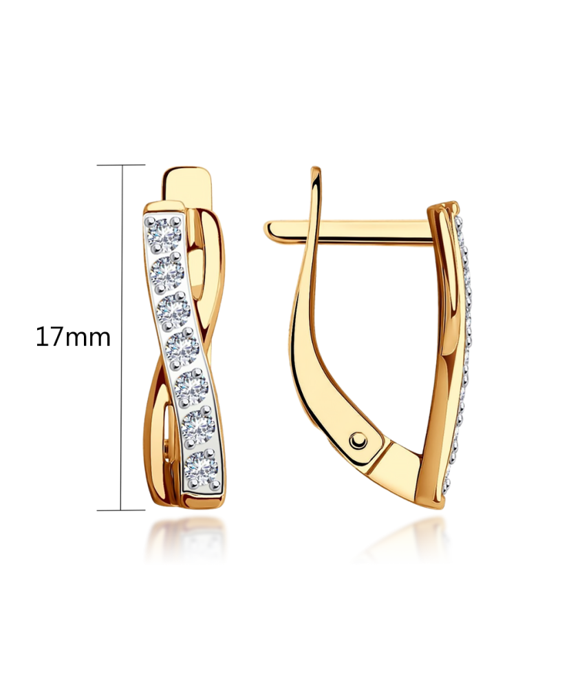 Gold earrings with zircons Gold earrings with zircons