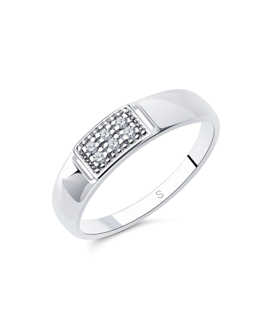 Sterling silver ring with zircons