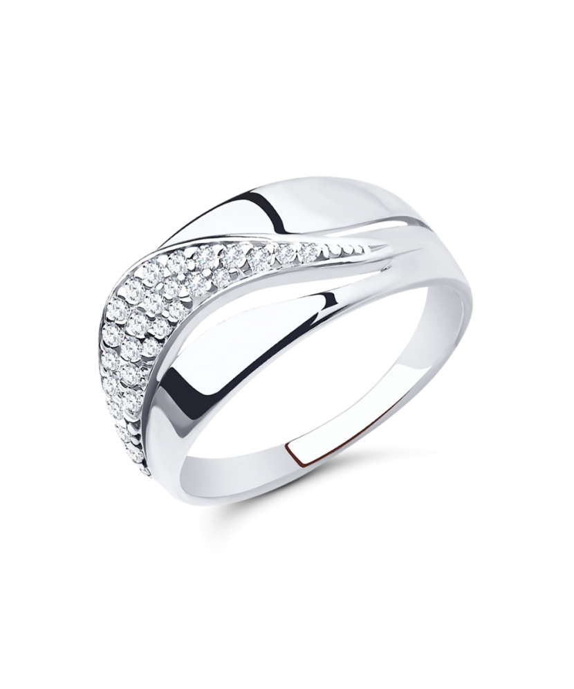 Sterling silver ring with zircons