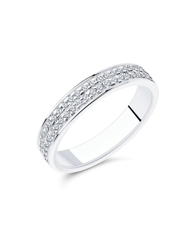 Sterling silver ring with zircons