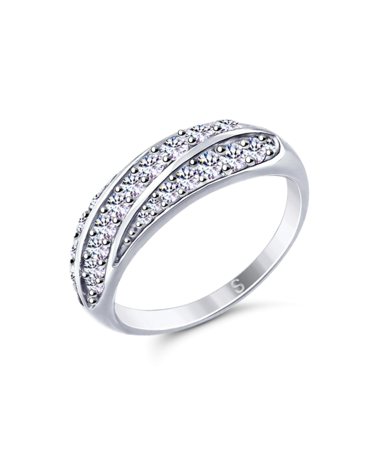 Sterling silver ring with zircons