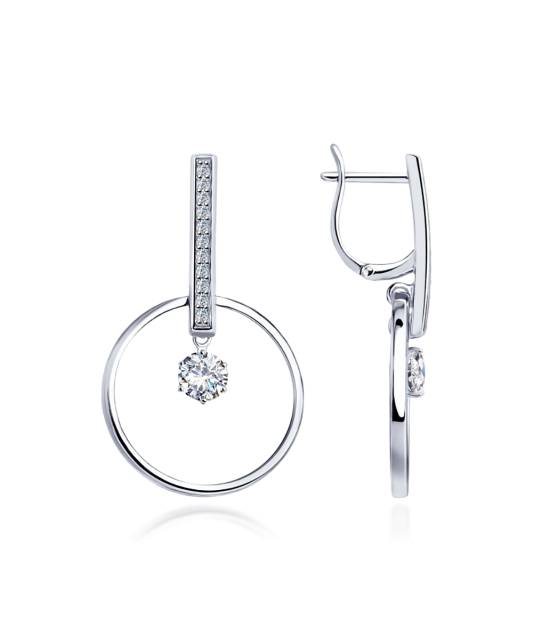 Sterling silver earrings with zircons
