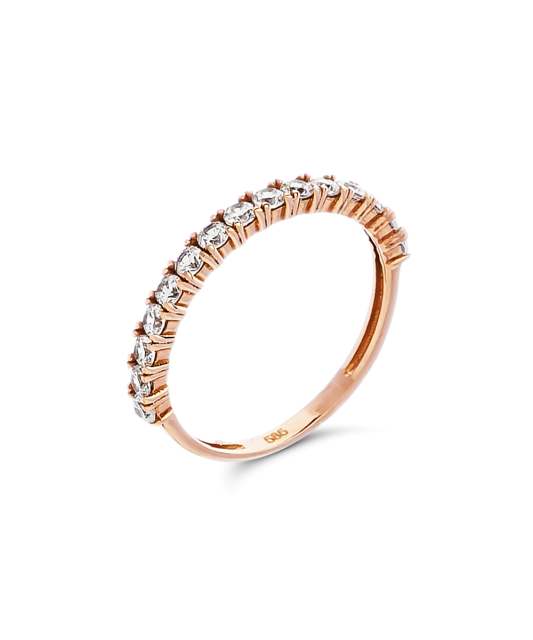 Gold ring with zircons