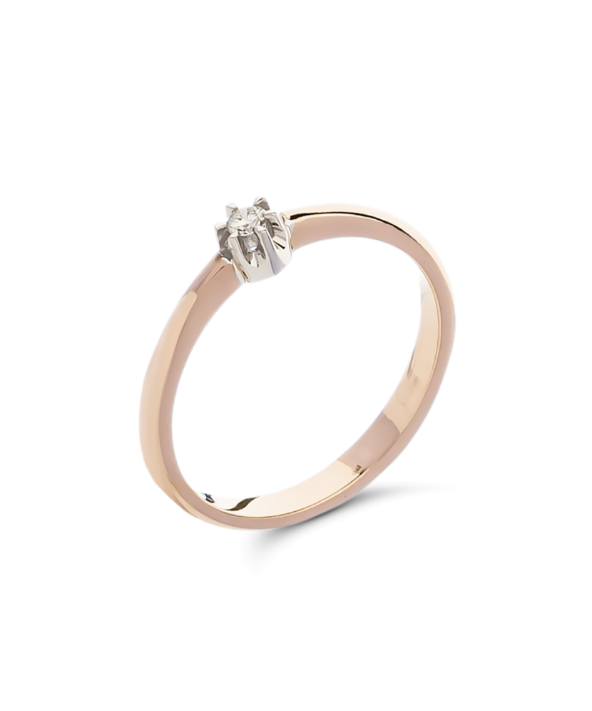 Gold ring with diamond