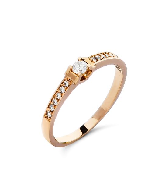 Gold ring with diamonds