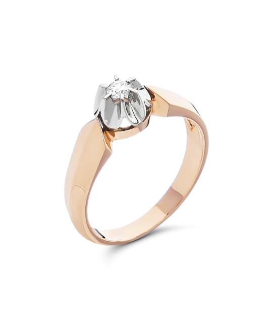 Золотое кольцо с бриллиантом