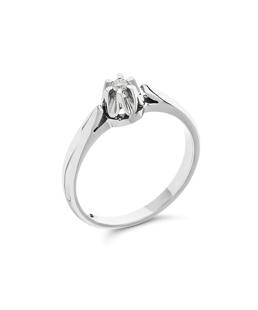White gold ring with diamond 0.045ct