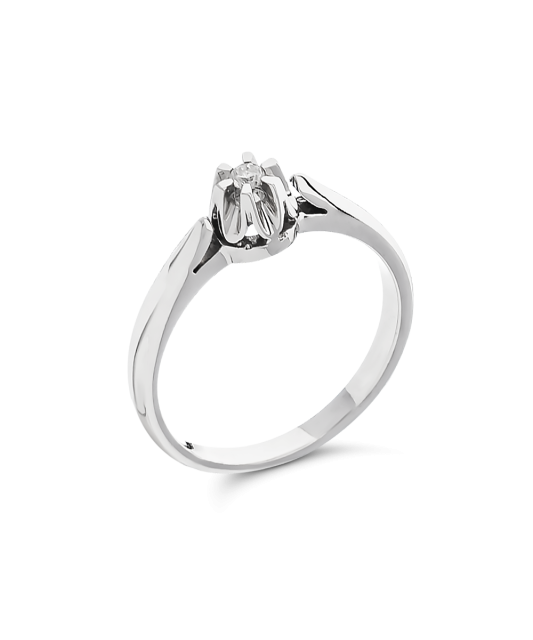 Кольцо из белого золота с бриллиантом 0.045ct