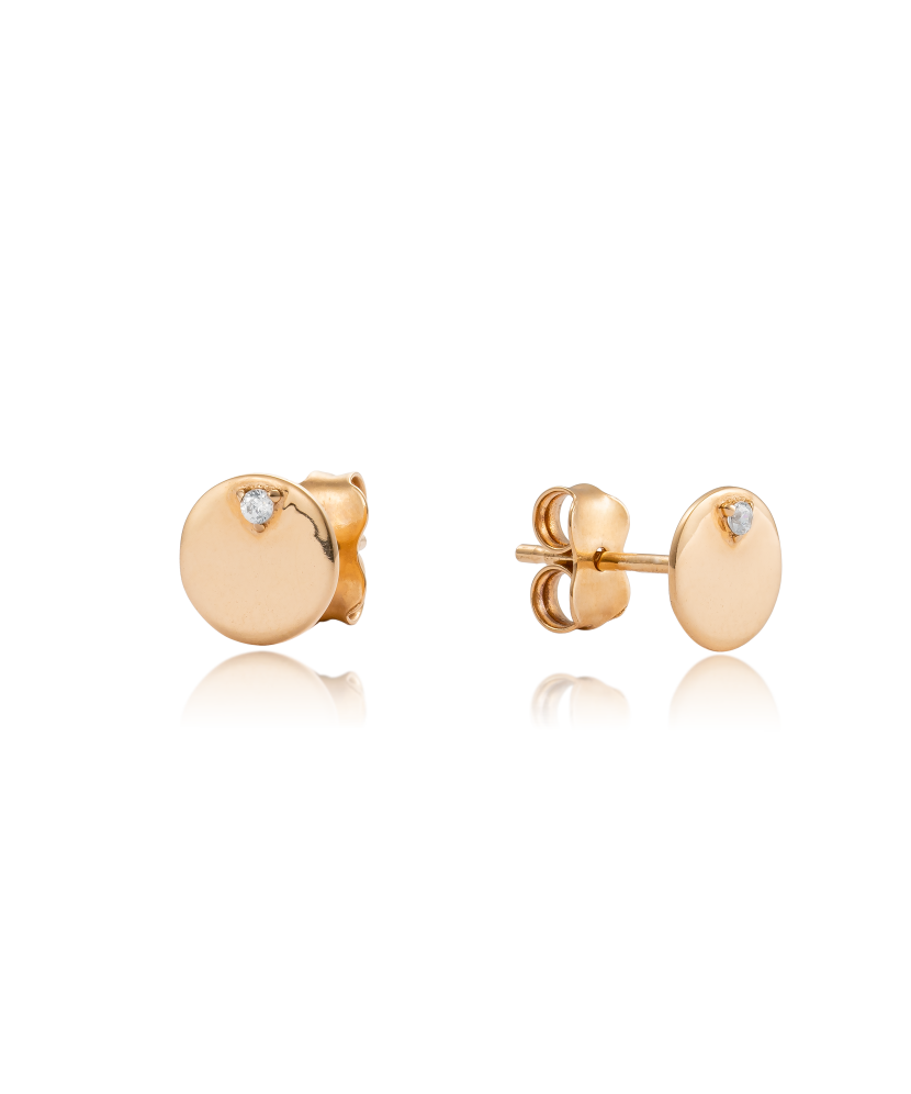 Gold earrings with zircons