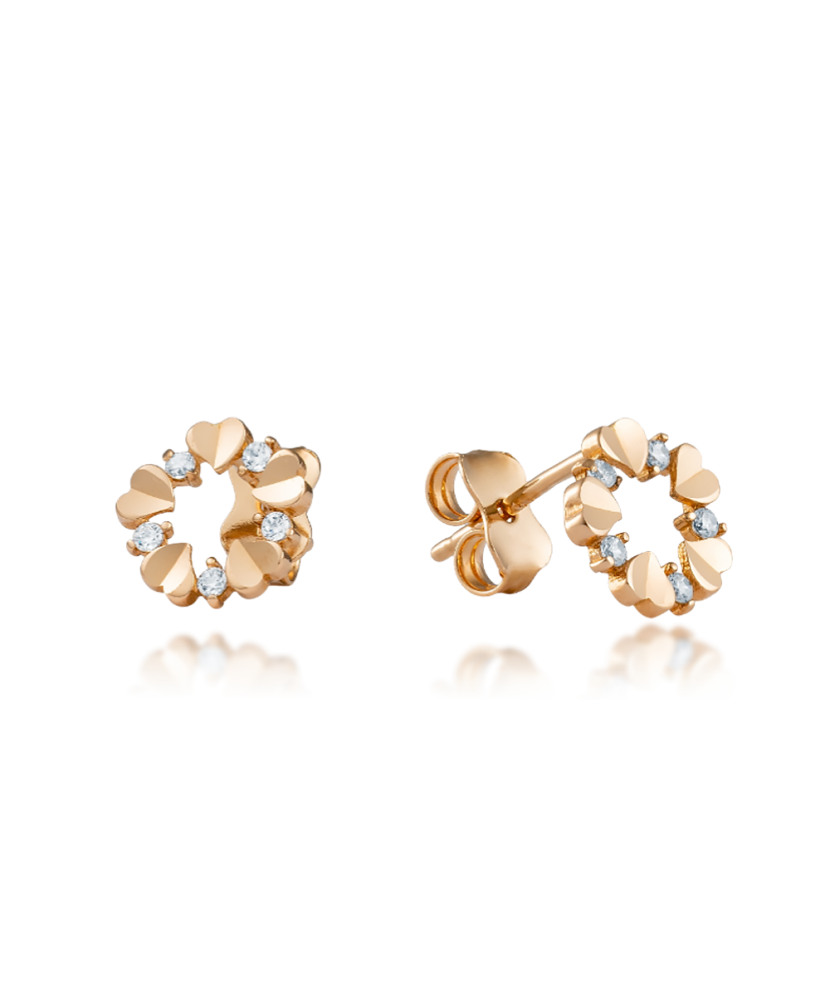 Gold earrings with zircons Gold earrings with zircons