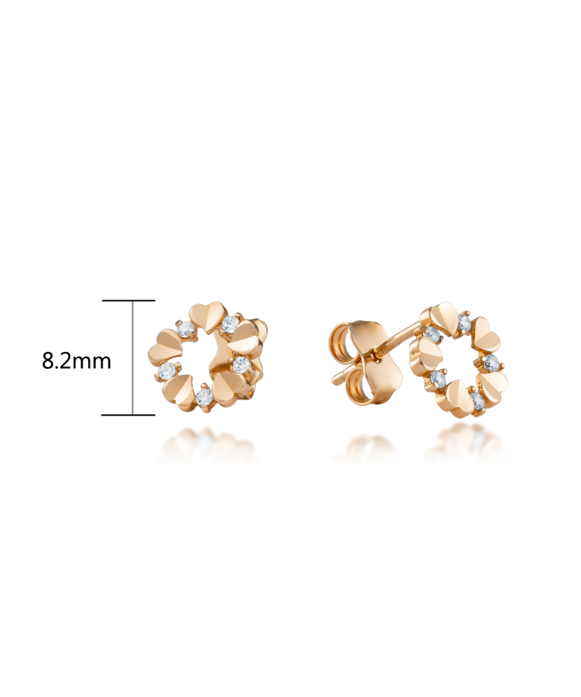 Gold earrings with zircons Gold earrings with zircons
