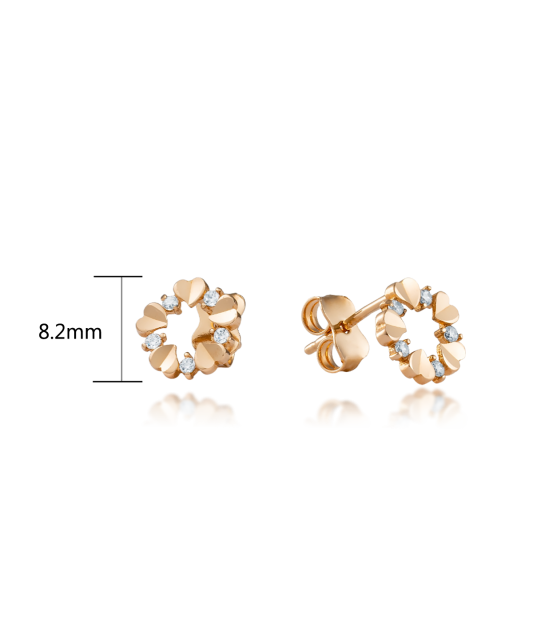 Gold earrings with zircons