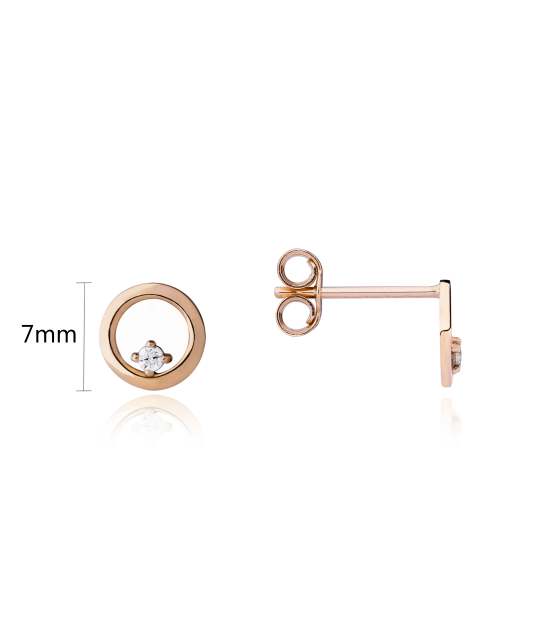 Gold earrings with zircons