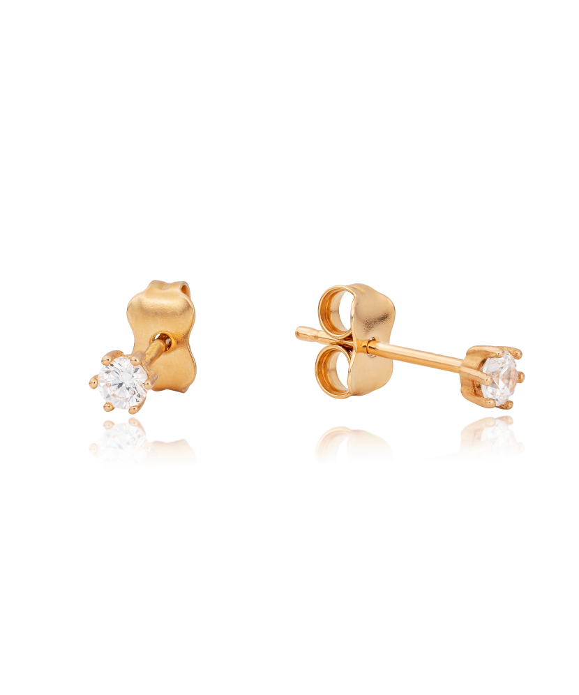 Золотые серьги с цирконами Золотые серьги с цирконами