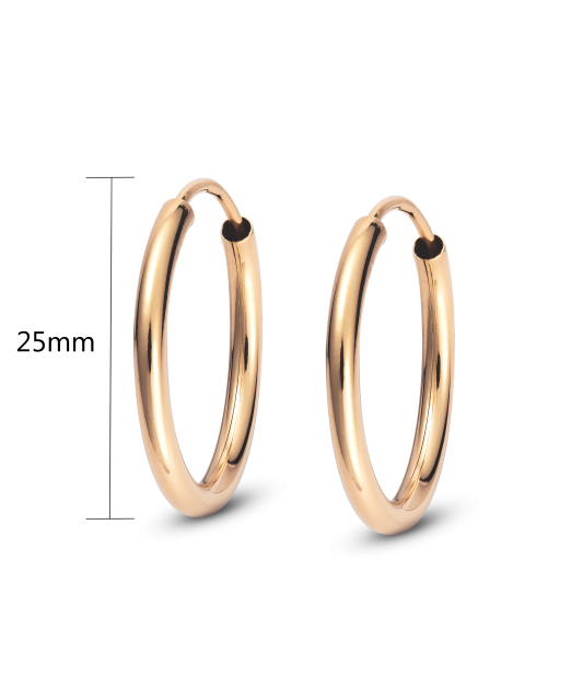 Gold hoop earrings 25mm