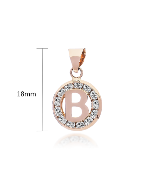 Gold pendant with zircons Letter B