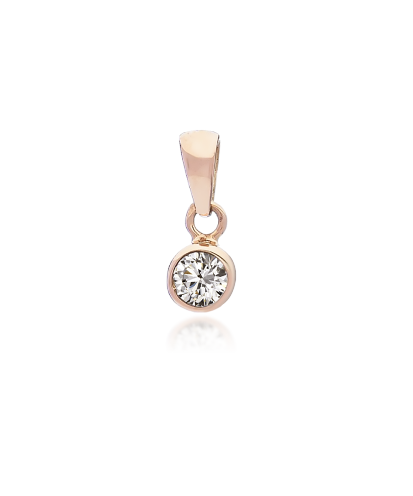 Gold pendant with zirconium