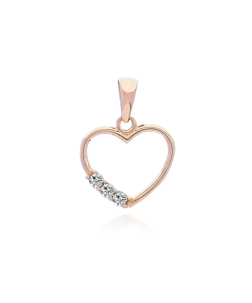 Gold pendant with zircons "heart"