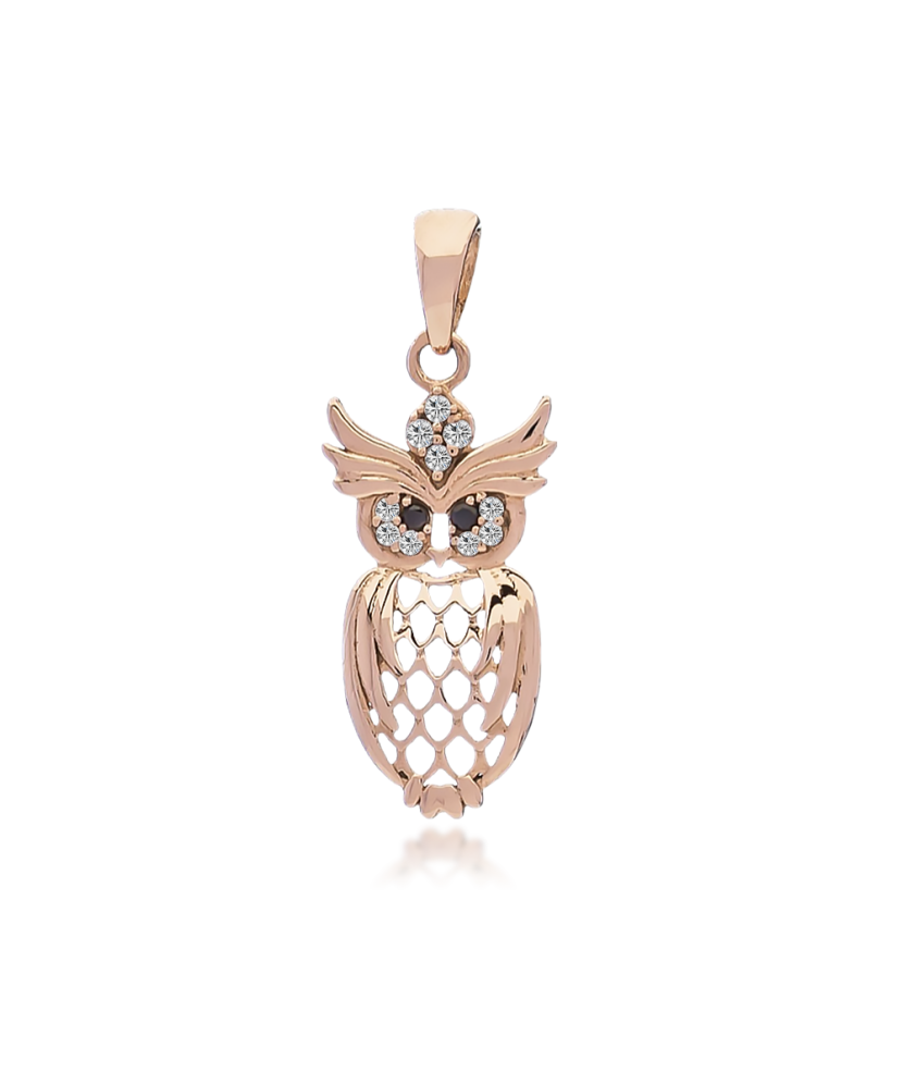 Gold pendant with zircons "owl "