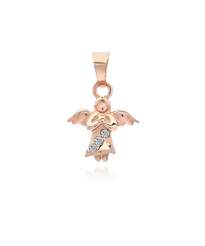 Gold pendant with zircons "angel" Gold pendant with zircons "angel"