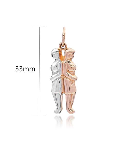 Золотая подвеска "Близнецы"