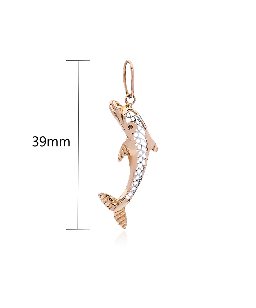 Золотая подвеска "Дельфин"