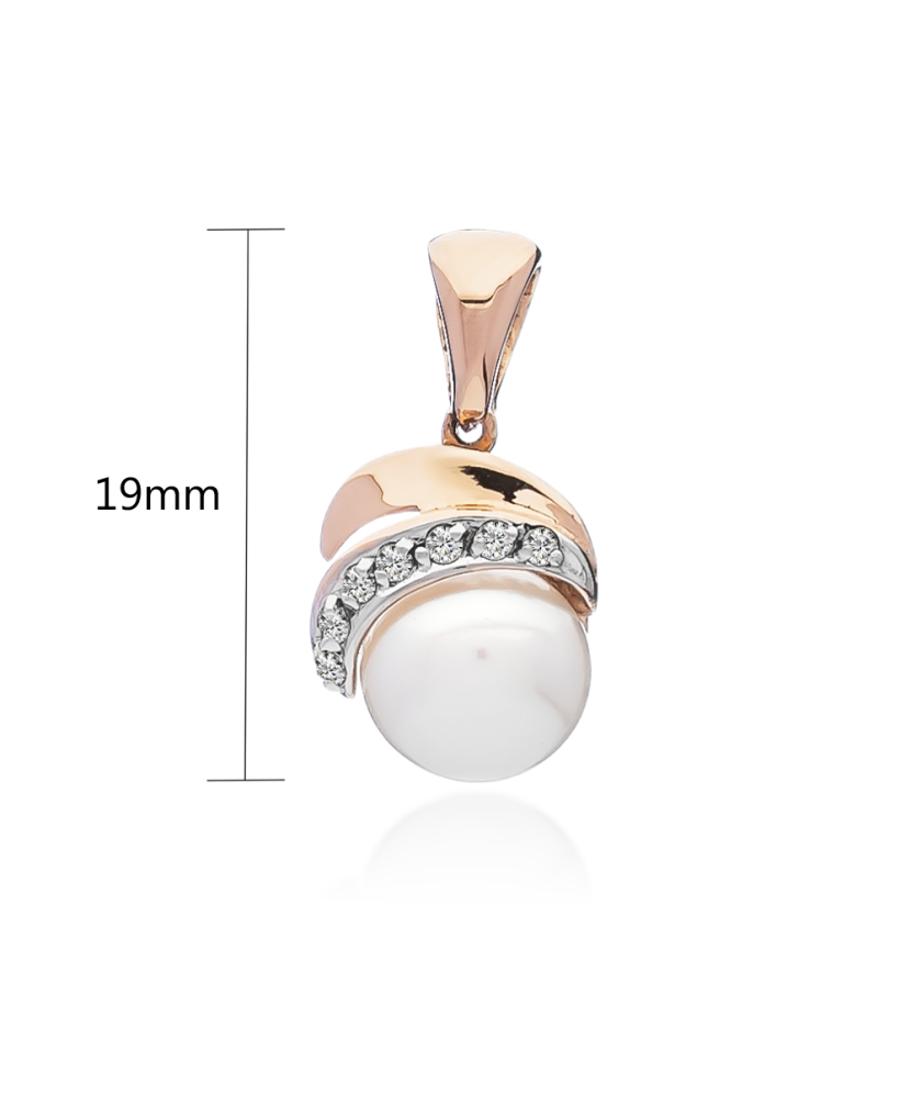 Gold Pearl Pendant and zircons