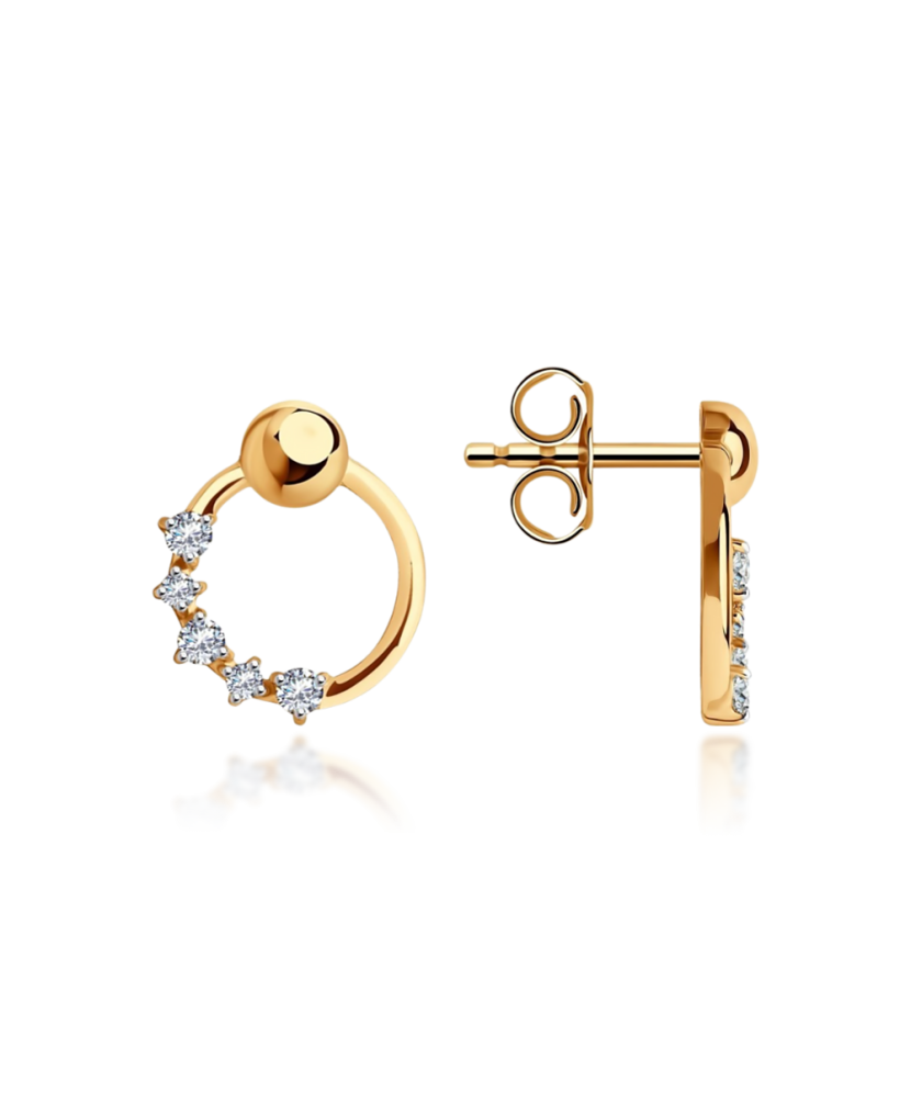 Gold earrings with zircons Gold earrings with zircons