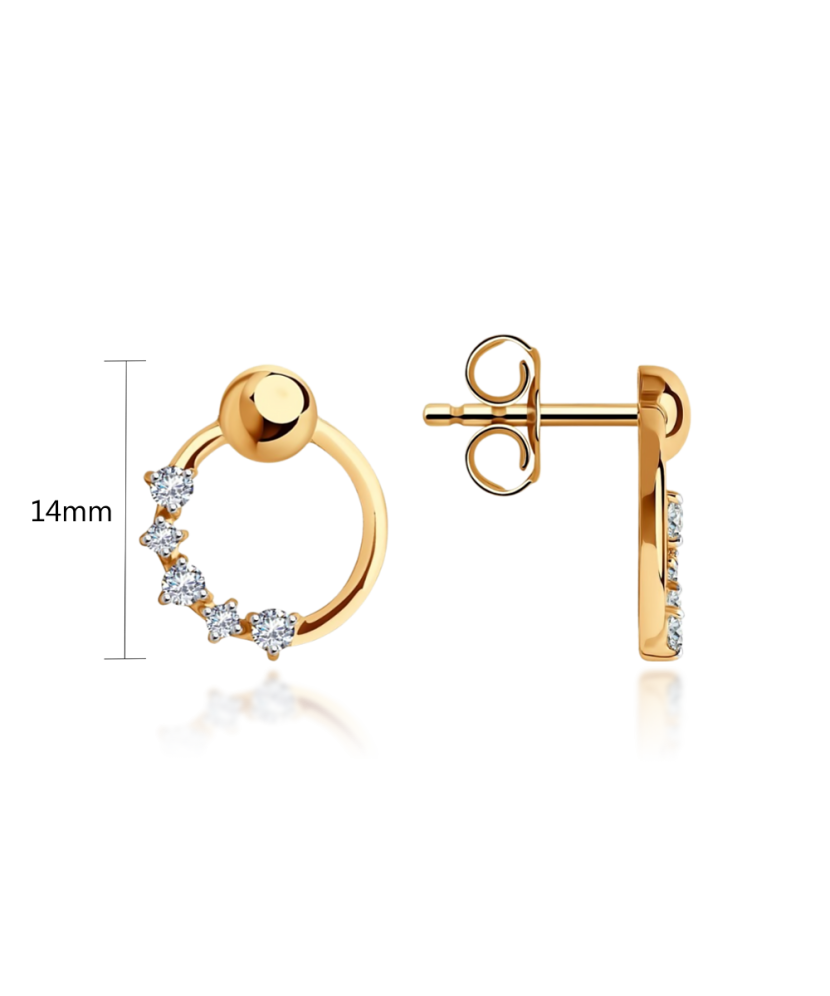Gold earrings with zircons Gold earrings with zircons