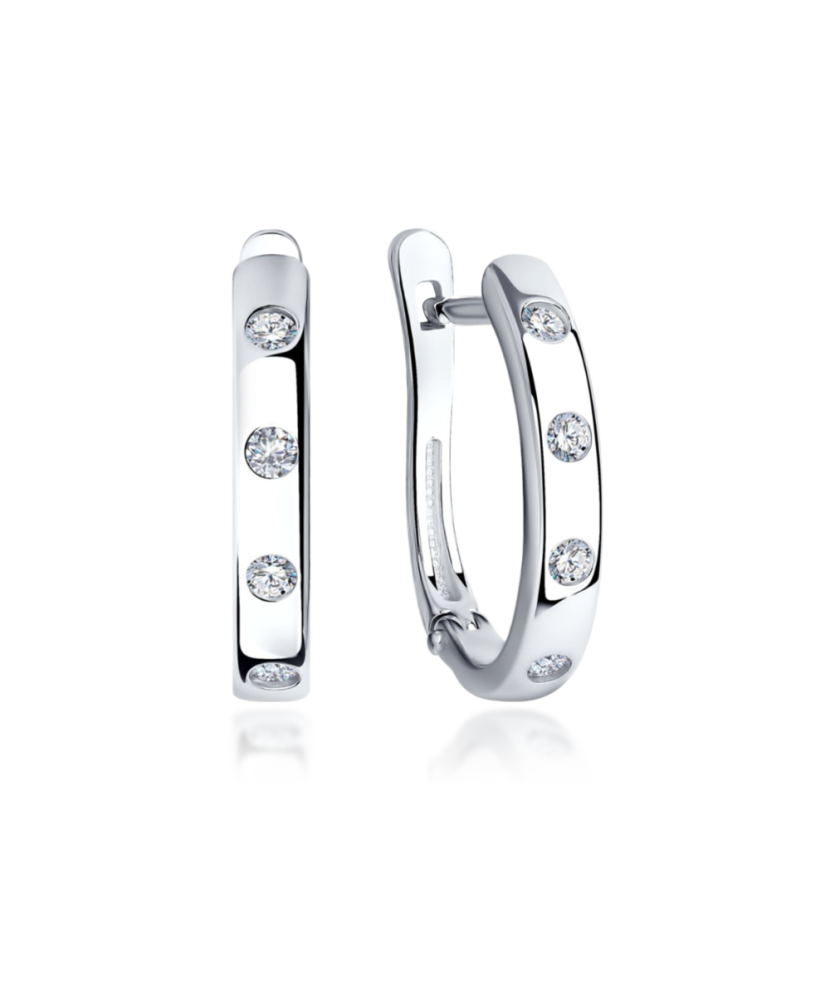 Серьги из серебра с цирконами