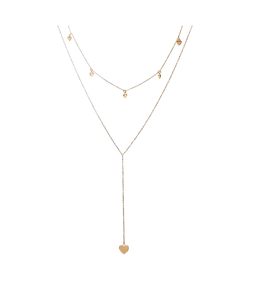 Double gold chain with pendants