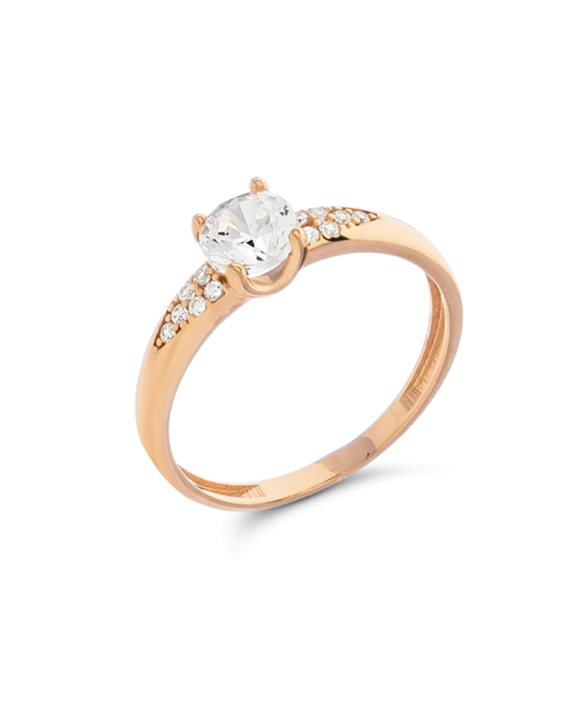 Золотое кольцо с цирконами Золотое кольцо с цирконами