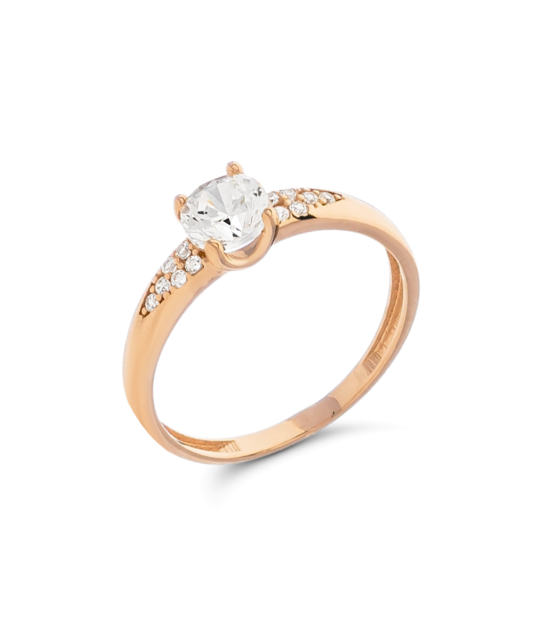 Gold ring with zircons