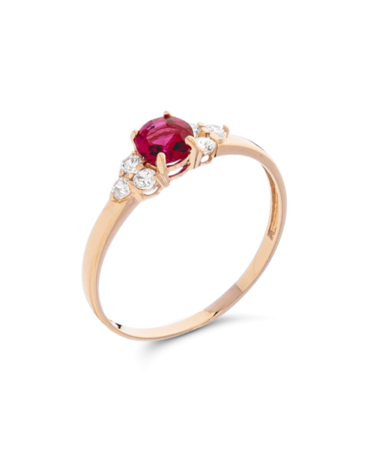 Gold ring with zircons