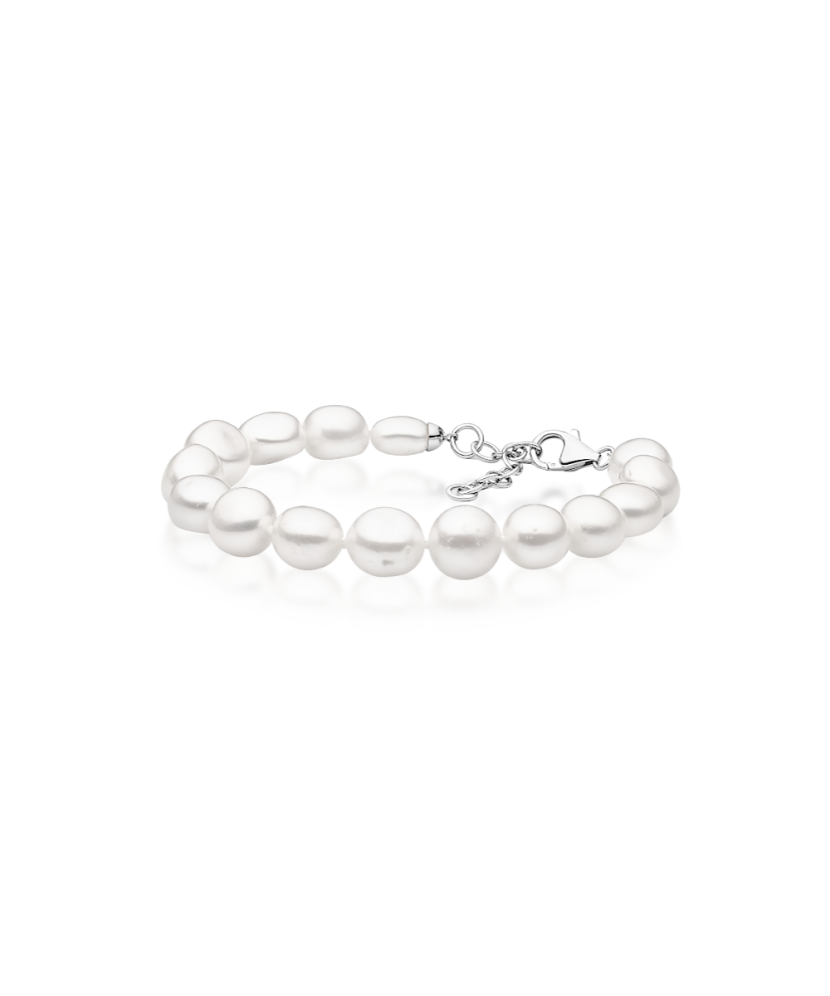 Pearl bracelet with silver